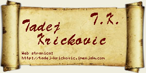 Tadej Kričković vizit kartica